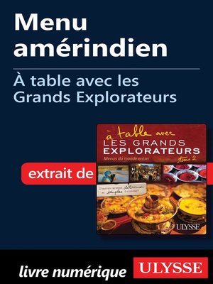 cover image of Menu amérindien--À table avec les Grands Explorateurs
